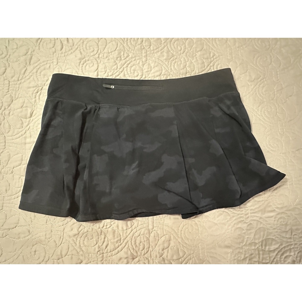 Lululemon Women's Pace Rival Mid-Rise Skirt Heritage 365 Camo Deep Coal/black 14